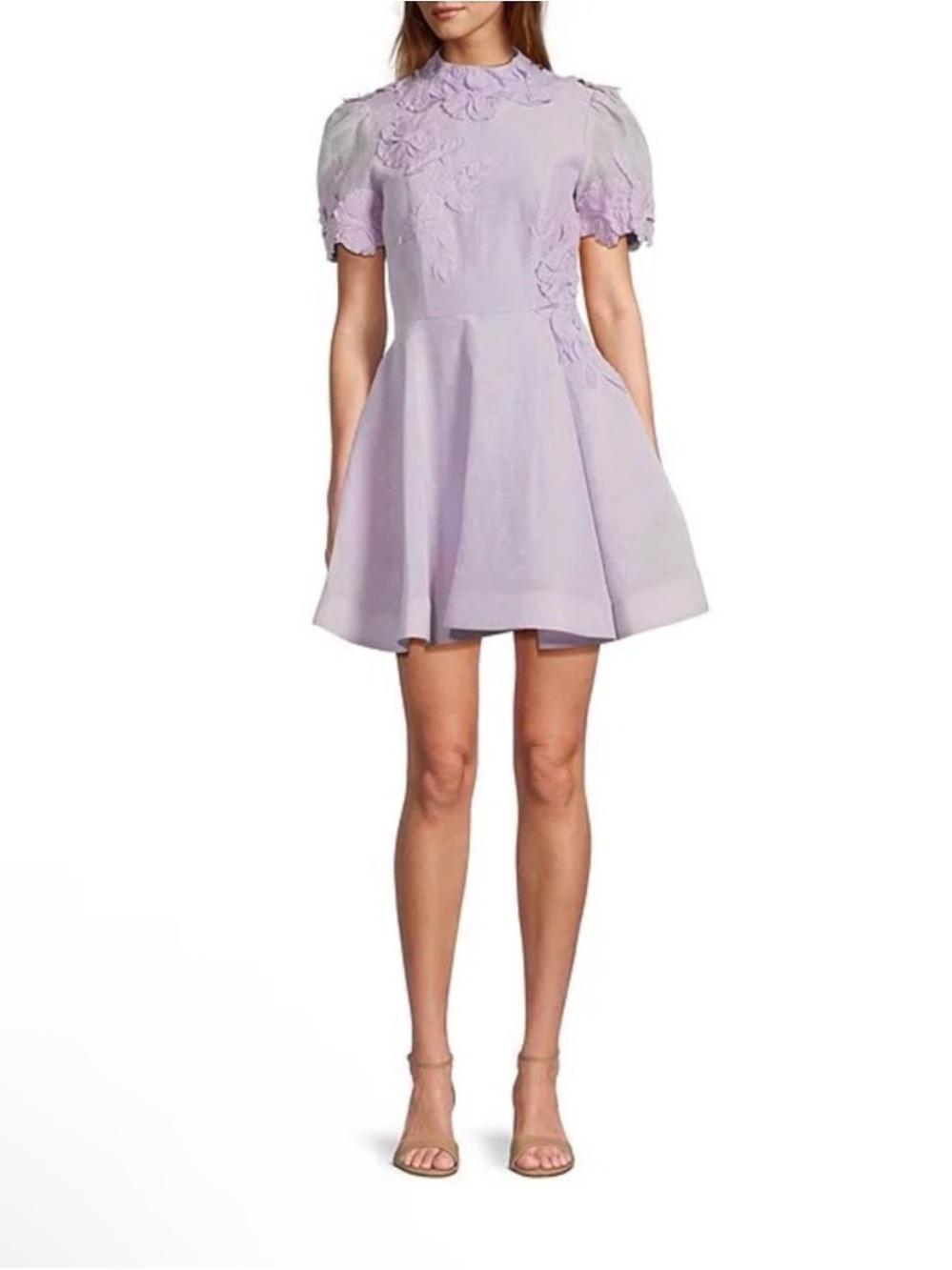 Antonio Melani Dress - Lilac Floral Appliqué Mini Dress